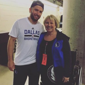 Vicki Crumpton Metcalfe and Dallas Mavericks J J Barea